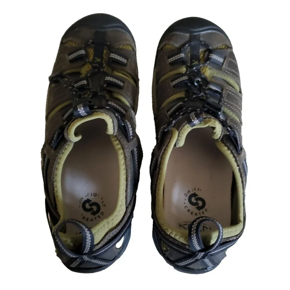 KEEN Arroyo II Mens Hiking Sandals Brown Leather Waterproof Trail Shoes Sz 10.5